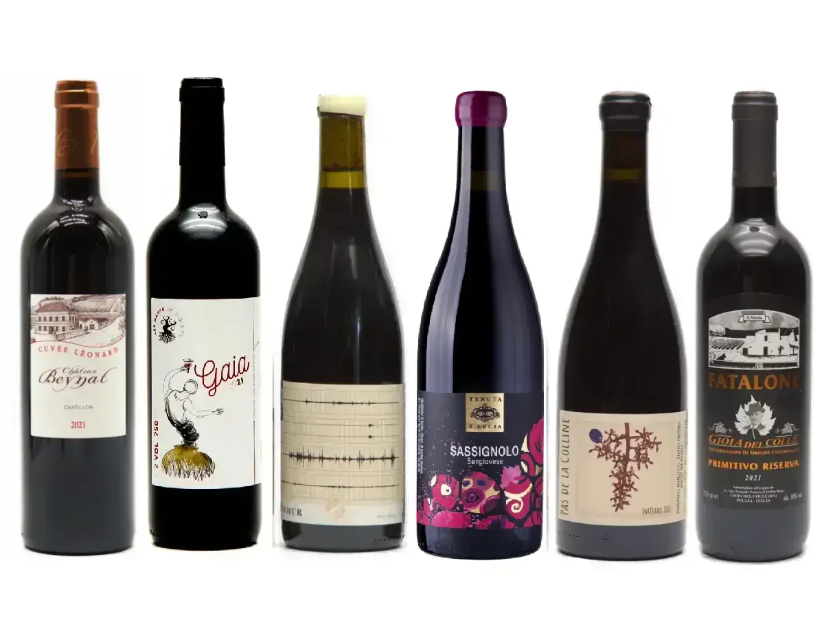 Rødvin naturvin smagekasse: Smag seks forskellige rødvin naturvin i denne smagekasse - kun med rødvin naturvin