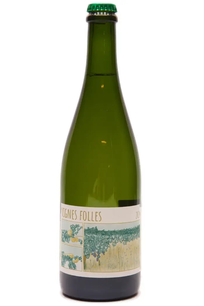 La Vigne Folle Blanc 2024:  Lækker hvid Pétillant Naturel! La Vigne Folle Blanc 2024 er en frisk og indbydende biodynamisk pet nat, dvs. naturlige bobler! Vidunderlig pet nat til de lyse nætter!